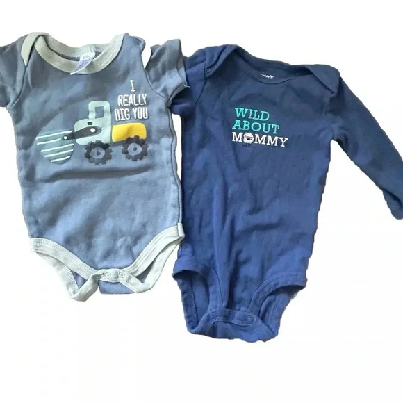 8 Piece Infant Boy Lot 0-3 Months Sleeper Body Suit Pants Hoodie - Picture 4 of 6